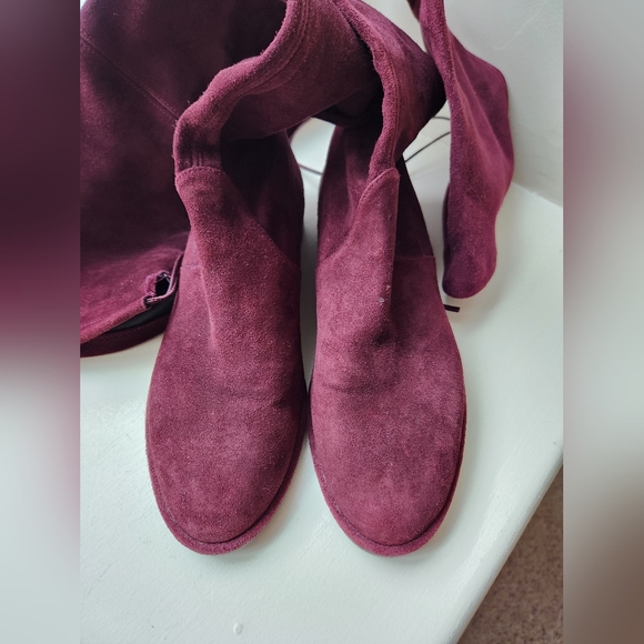 *Stuart Weitzman Suede Lowlands Burgundy Women's Size 4.5 - Picture 4 of 12